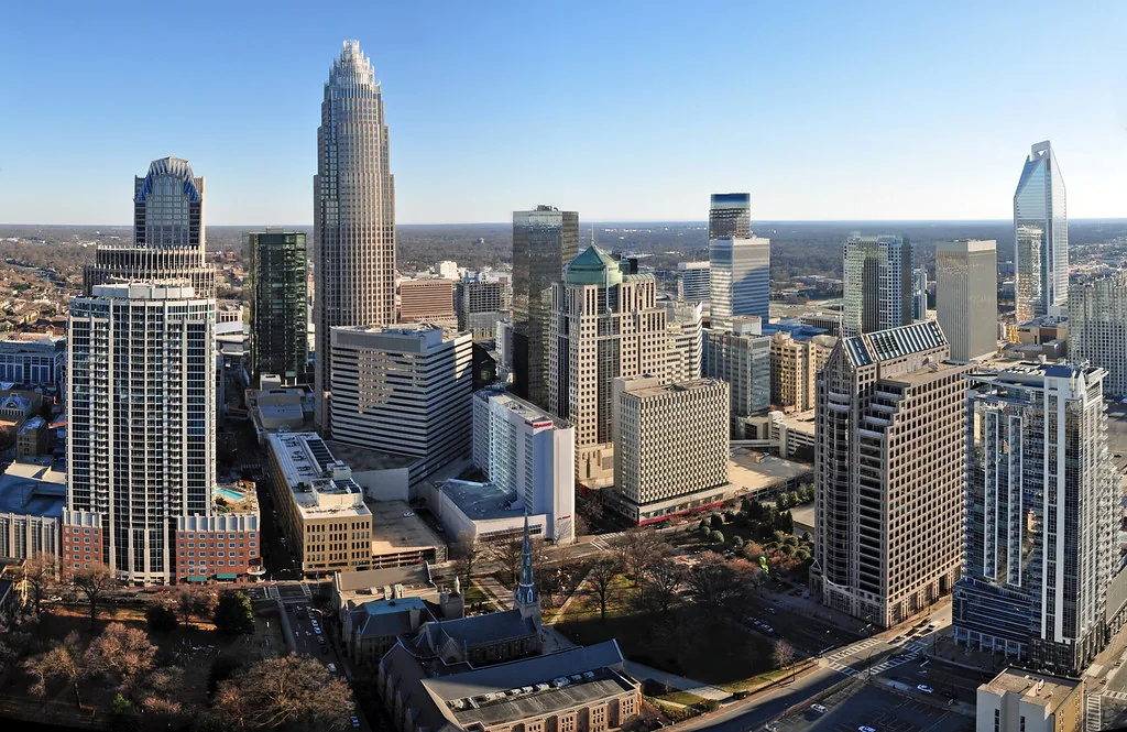Charlotte North Carolina skyline for shipping container delivery service area
