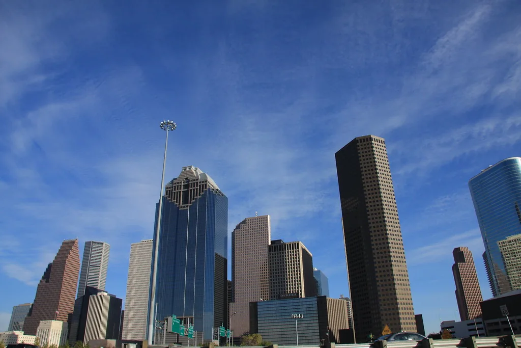 Houston Texas skyline for shipping container delivery service area