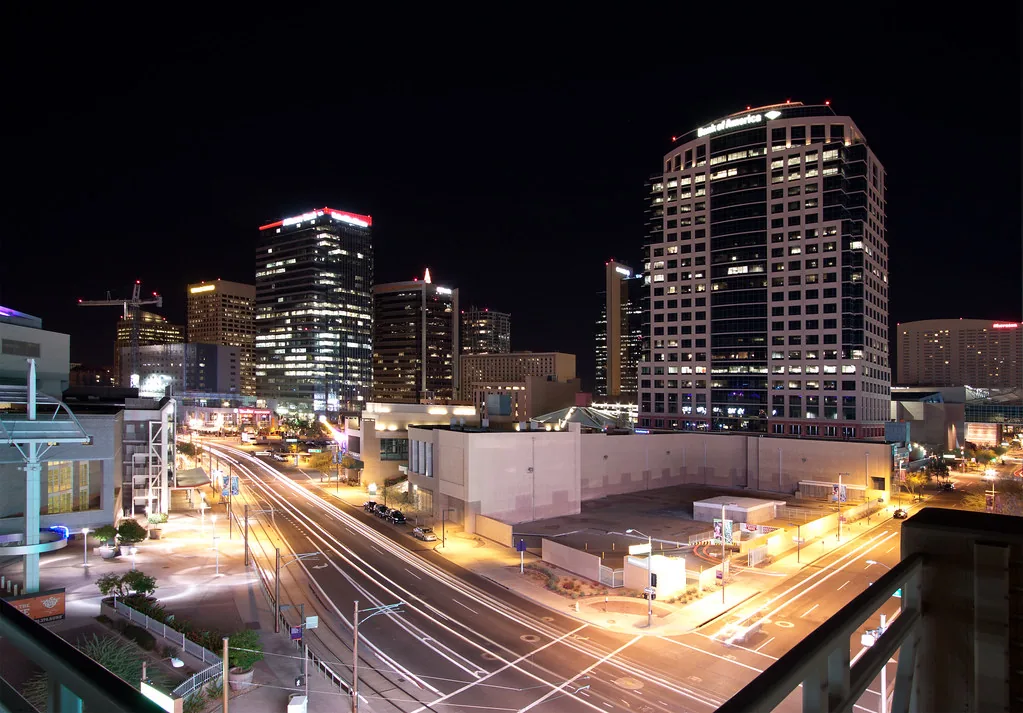 Phoenix Arizona skyline for shipping container delivery service area