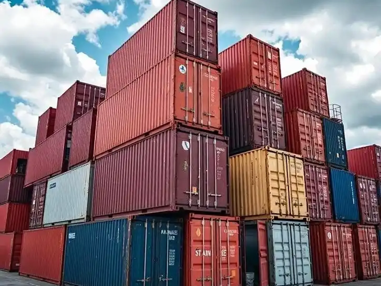 Shipping containers for sale at a USA yard